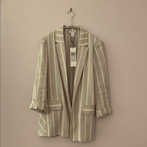 Calvin Klein Linen Striped Blazer